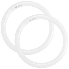 COOGGALAN FC12T9/CW 32W Cool White Circular Light Bulbs, 12 inch Round T9 32 Watts FC12T9/841 4100K Circline Fluorescent Bulb, Replacement Kitchen and Bath Circle Light Bulb, G10q 4 Pin Prong, 2 Pack