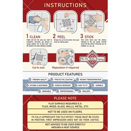 LPS Pack of 10 stone travertine iridescent effect blue brown purple Mosaic tile transfers stickers bathroom kitchen stick on wall tile peel and stick size