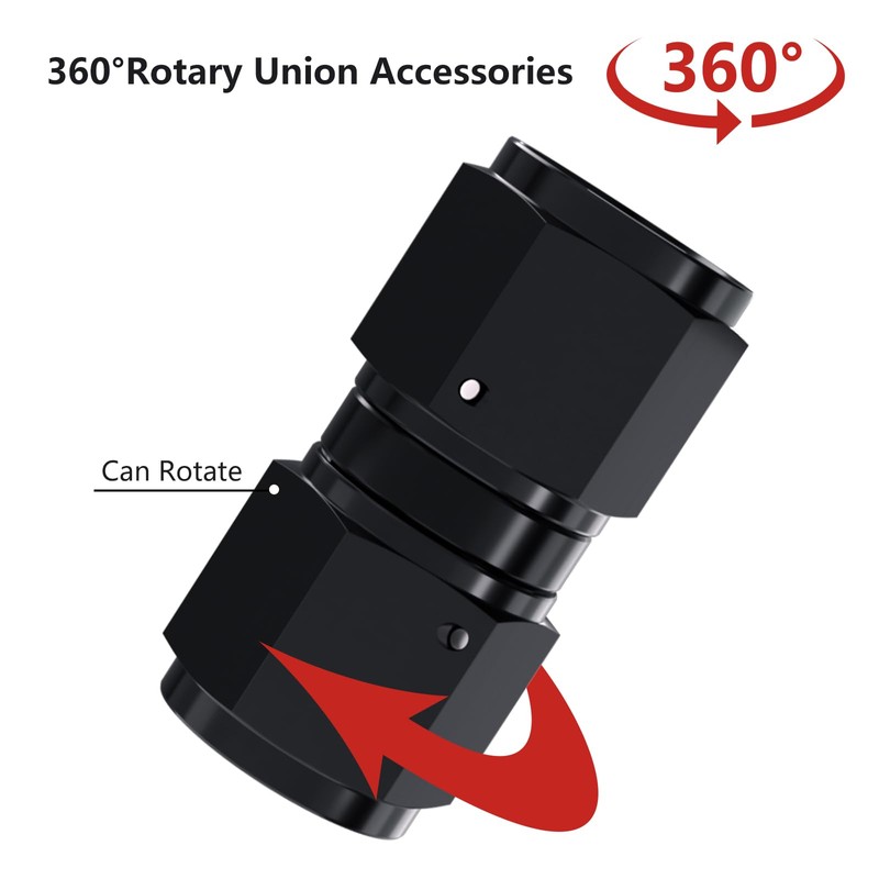 APIELE 12AN Female to AN12 Female Black Aluminum Straight Swivel