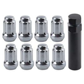 Tusk Tapered Spline Drive Lug Nut Kit with Lug Nut Key 12mm x 1.50mm Thread Pitch (8 Pack) Chrome - Compatible with Polaris Ranger 1000 Crew