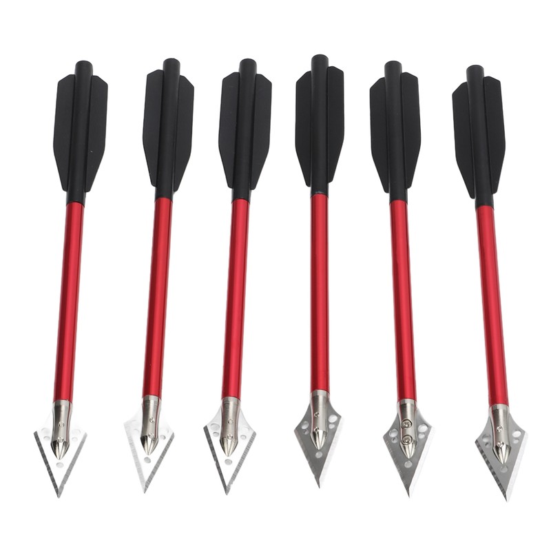 6Pcs Crossbow Arrows Double Screw Fixing Aluminum Alloy Shooting Bow