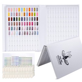 YINGJEE Professional 216 Nail Colors Display Chart, Nail Gel Polish Organizer Card Book, Nail Art Salon Nail Swatch Stick Card board Painting Practice Book