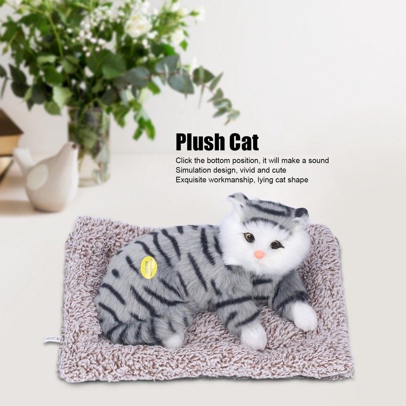 Cat Ornament Simulation Design Vivid Cute Plush Lying Cat with