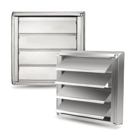 AIROPE Stainless Steel Air Vent Grille 125mm Weatherproof with Auto Shutter Flaps Non Slip Perfect for Tumble Dryers, Cooker Hoods, Air Vents, Exhaust Pipes