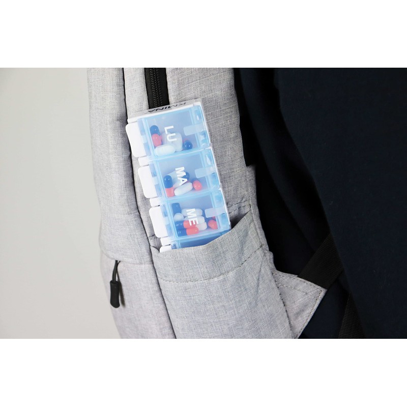 KMINA - Tablettenbox 7 Tage, Groß, Italienisch, Medikamentenbox - Made