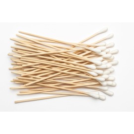 6“ Swabs Cotton Stick Cotton Tipped Applicator Single Tip with Wooden Handle (300 Count)