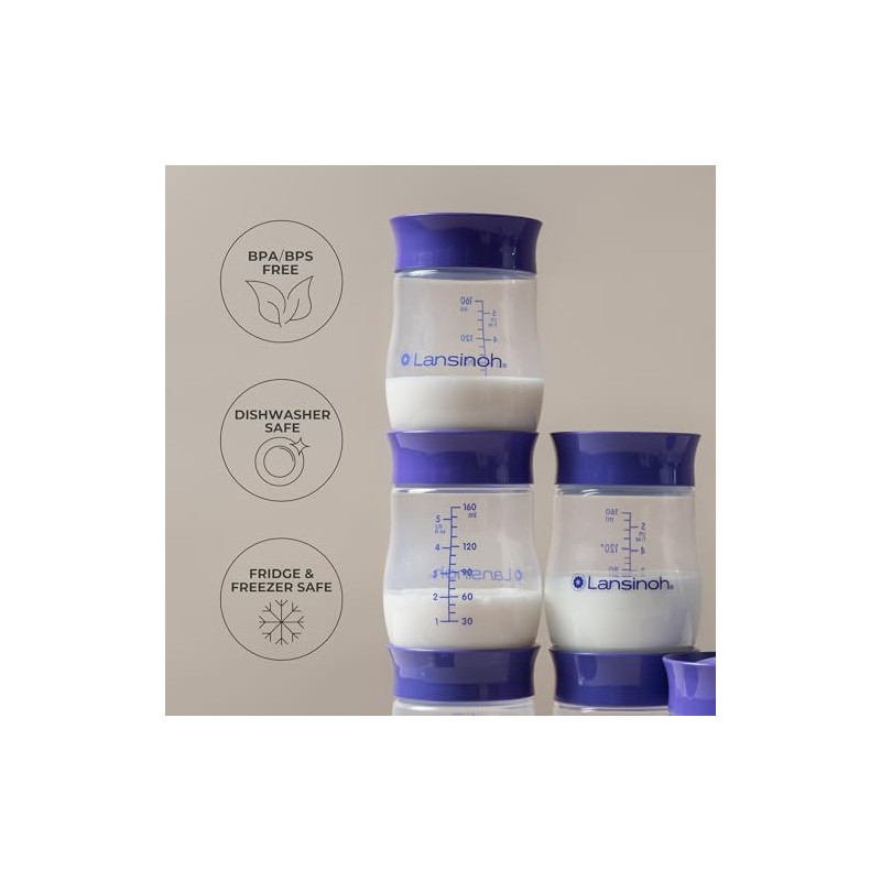Lansinoh Botellas de extracción de leche materna, 4 unidades
