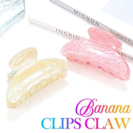 Gortin Acrylic Claw Clips for Women Blue Hair Clips Median Nonslip Hair Claw for Thick Hair Fancy Hair Accessories (B-Pink+Beige, Free size)