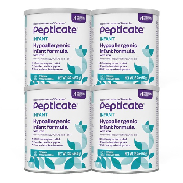 Pepticate Baby Formula, Hypoallergenic Powdered Infant Formula for Cow Milk