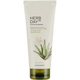 The Face Shop Herb Day 365 - Limpiador Facial Coreano Gel Espumoso Calmante y Refrescante con Aloe Vera y Té Verde Limpieza Suave e Hidratante para Todo Tipo de Piel K-Beauty 170 ml