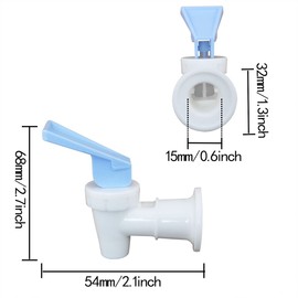 ITROLLE Water Cooler Faucet 2PCS White Plastic Water Cooler Spigots Reusable Spigot Spout Leak Proof Water Beverage Lever Pour Valve Water Crock Water Tap Blue and Red (Red Safety Lock)
