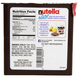 Ferrero Nutella & Go Hazelnut Spread with Breadsticks Combo pack, (24 Count)