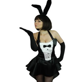 Yummy Bee - Häschen Mädchen Kaninchen Bunny Girl Ohren Karneval Fasching Kostüm Damen Größe 34-48 (34-36)