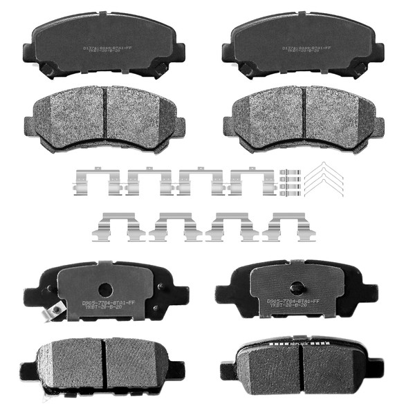 Ceramic Brake Pads Front and Rear for Nissan Rogue 2008-2013,