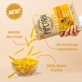 Heirloom Baked Truffle Fries by Pipcorn - 5oz 6pk - Healthy Snacks, Gluten Free Snacks, Non-GMO, Upcycled Heirloom Corn Flour, Vegan, Baked Not Fried Snacks
