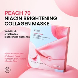 ANUA Heartleaf 70 Beruhigende Kollagen-Maske, Übernacht-Gesichtsmaske für glasartige Haut, Hyaluronsäure, Kollagen, Beruhigende & feuchtigkeitsspendende für empfindliche Haut (Peach Pink)