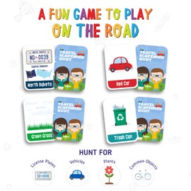 merka Roadtrip Activites for Kids Road Trip Essentials Kids Roadtrip Games License Plate Game Road Trip Travel Scavenger Hunt Set Objects to Find On Road License Plates 96 Flashcards