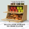 LOHASOK Bread Box for Kitchen Countertop: 2-Tier Bamboo Large Bread