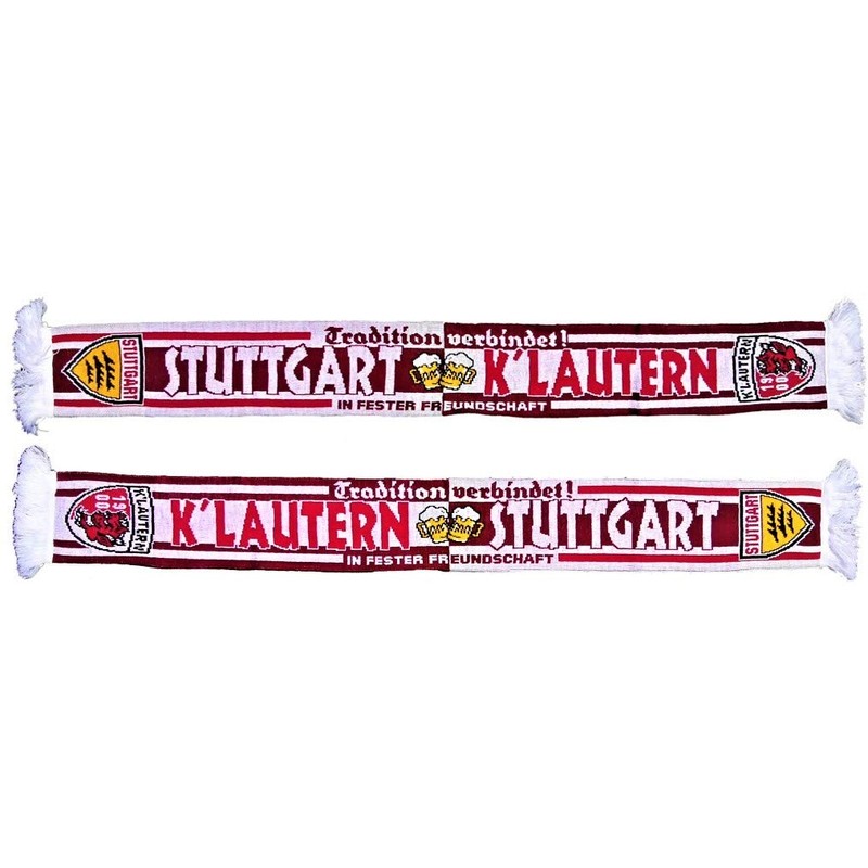 Generisch Kaiserslautern-Stuttgart Scarf 1.0, Kaiserslautern-Stuttgart Friendship Scarf, red/white