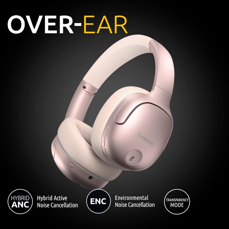 Intenso O400HA Over-Ear Headphones - Hybrid Active Noise Cancelling, up