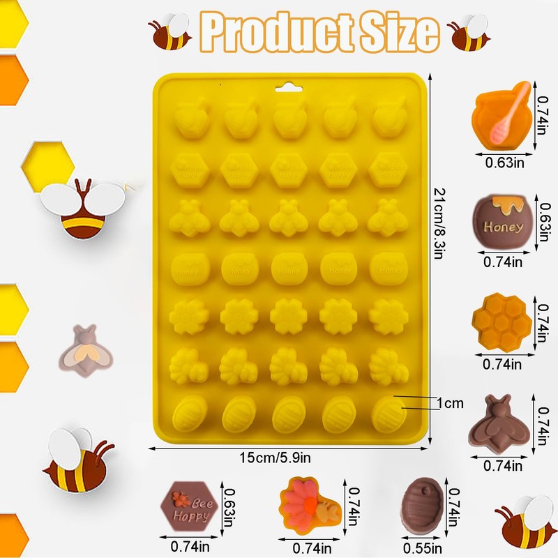 2Pack Honey Bee Chocolate Mold Bee Silicone Molds Honeycomb Chocolate