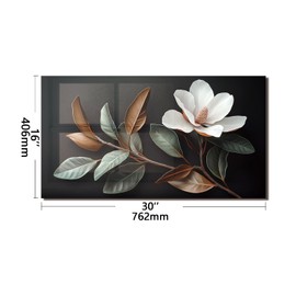 tempered glass backsplash for stove, Flowers Stove Splashback, Glass Backsplash, Used for Kitchen Wall Protection and Decoration, Easy to Install and Clean. (30x16'')