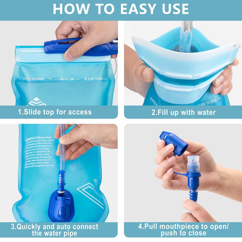 Semsty Hydration Bladder, 1.5L Water Bladder for Hiking Backpack, BPA-Free