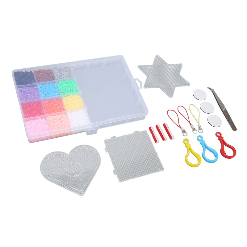 Kids Fuse Beads Kit 2.6mm 12 Colors Quadrate Heart Hexagonal