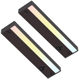 TORCHSTAR LED Under Cabinet Lighting 3CCT, 12 Inch 8W 540LM, Hardwired & Plug-in, 3 Color Selectable CRI90 120V ETL Listed Dimmable Under Counter Lights for Kitchen, Bronze Aluminum Housing, 2 Pack