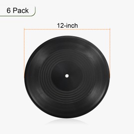 PATIKIL Blank Vinyl Records, 12 Inch 48 Pack CD Fake Vinyl Records for Wall Aesthetic Decor, Decorative Records for Roll Music Room Rock Party DIY Decoration, Black