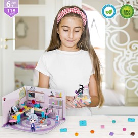 PinkBee Friends House Building Block Sets, Girls Science Laboratory Friendship Lab Playhouse Apartment Bricks Kit Birthday Roleplay Gifts for Old Kids Boys 6+ 6-12 8-12