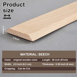 CroBlissful 2 Pack Hardwood Threshold 36" Length 2-1/2" Wide x 3/8" Thick Fit for 5/16" High Door Transition Strip Solid Wooden Threshold Stripping Replacement