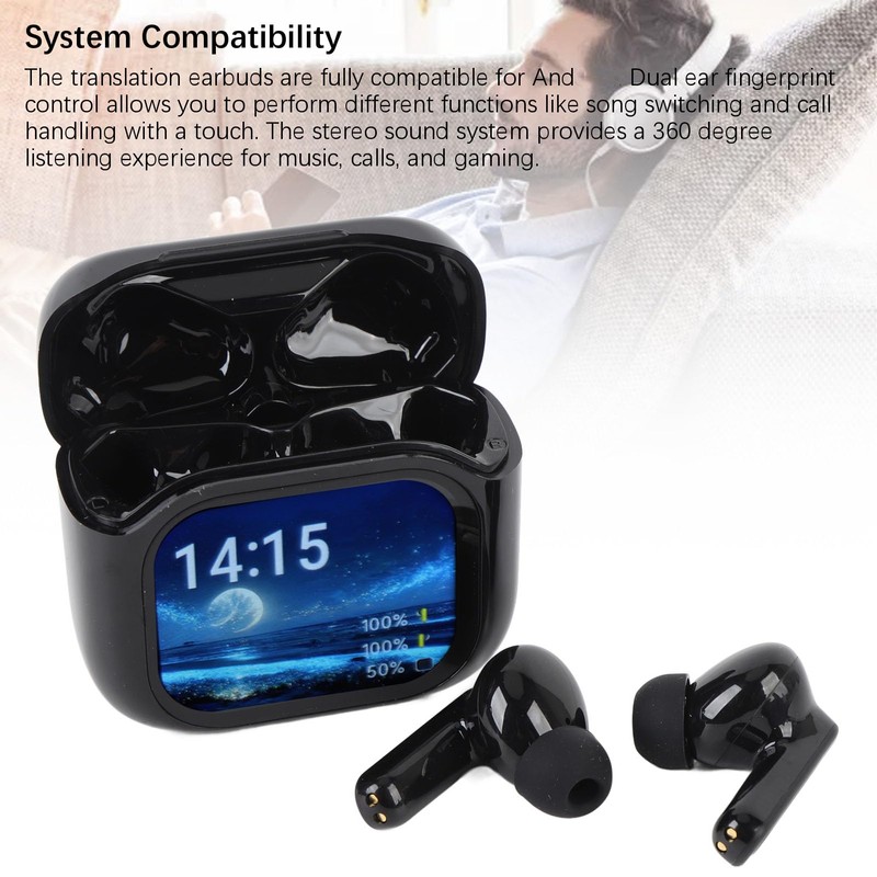 Bluetooth 5.4 Translator Earbuds with 140 Languages & IPX5 Water