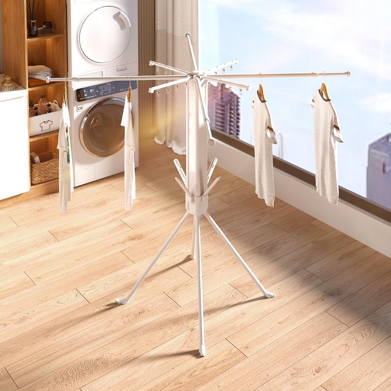 ZAYESUHA Foldable 4-Legged Clothes Drying Rack, Extra Stable Heavy Duty