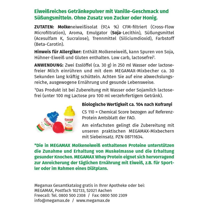 WHEYPROTEIN Lactose Free Vanilla Powder 400 g