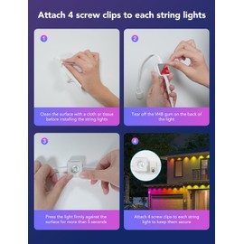 Govee Permanent Outdoor Lights Screw Clips, 30 Packs of 5 Clips per Pack, Total 150 Pcs for Permanent Outdoor Lights H705A, H705B, H705C, H705D, H705E, H705F, H706A, H706B, H706C