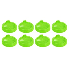sourcing map 8 Pcs Sprouting Lids for Mason Jars 86mm Wide Mouth Plastic Canning Jar Lid for Grow Bean Sprouts, Salad Sprouts, Green