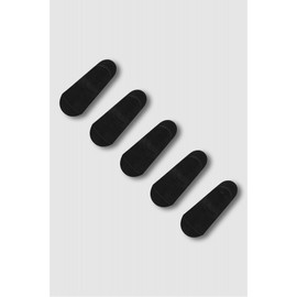 JAJU [JAJU] Men's Cotton Middle Cut Fake Socks 5 Pairs_Black