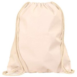 Gym Bag Plain Cotton 12 Colours Available (Natural)
