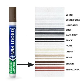 Grout Pen Brown Tile Paint Marker: Waterproof Tile Grout Colorant and Sealer Pen