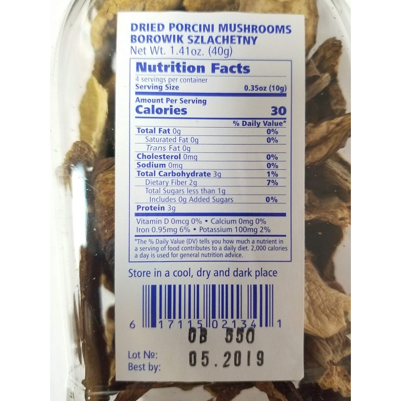 Polish Dried Porcini Mushrooms (Borowik Szlachetny), 40g Container - Sliced