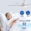 Rayqueen 52 Inch Ceiling Fans with Lights and Remote,White Ceiling