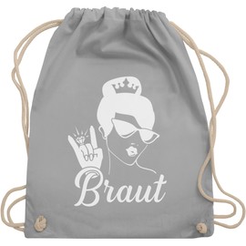 Shirtracer - Gym Bag Backpack - Bride with Ring I JGA Gift Hen Night I Stag Night Women I, 03 Light Grey, Unit size