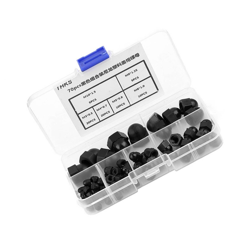 Haosie 70PCS Dome Nut, Acorn Dome Cap Nut, Hex Caps