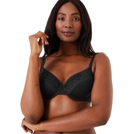 Marks & Spencer Women's Lace Trim Under Wired Padded Full Cup Bra, Black, 32D