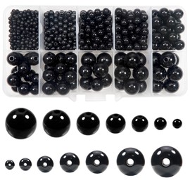 TOAOB 736pcs Sew in Eyes Doll Eyeballs 3mm to 12mm Black Craft Eyes