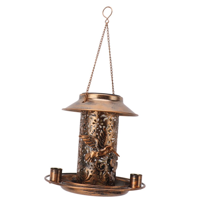 Solar Bird Feeder for Outdoors Hanging IP65 Waterproof Warm Light