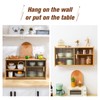 HollyHOME Small Bamboo Wall Mounted Kitchen Pantry Sideboard with 2