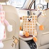 AIMALL Cute Monster Stripe Plaid Car Tissue Holder, Plush Backseat