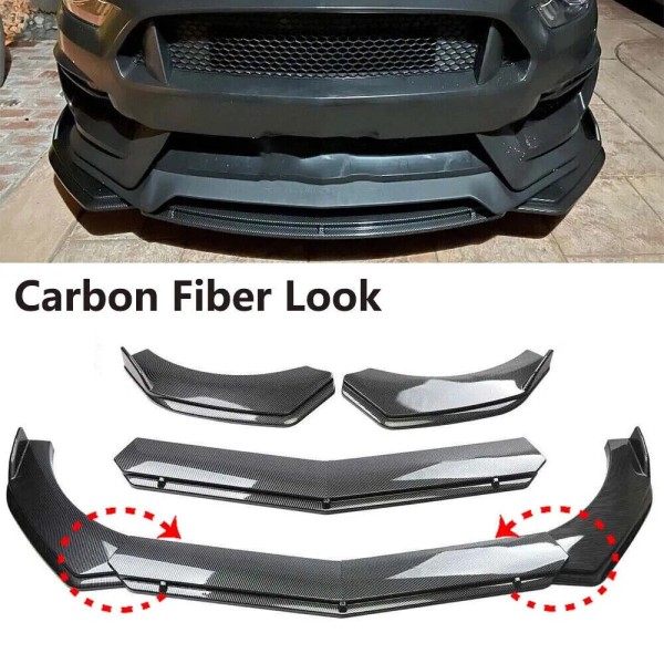 Unbranded Carbon Front Bumper Lip Body Kit Spoiler Splitter For